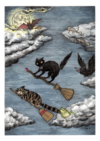 Stupid Animal Shop Art Print 5x7: Familiars' Joyride cover image