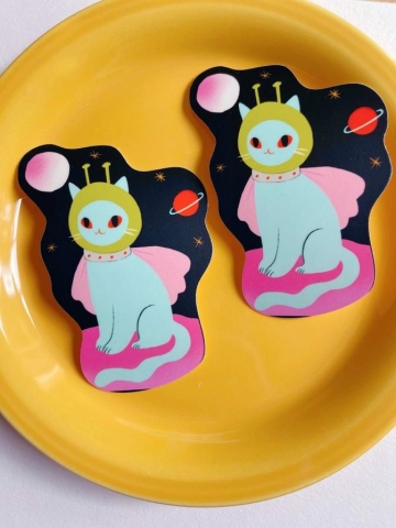 Bunny Dee Sticker: Space Cat cover image