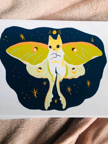 Bunny Dee Art Print 8x10: Luna Moth cover image