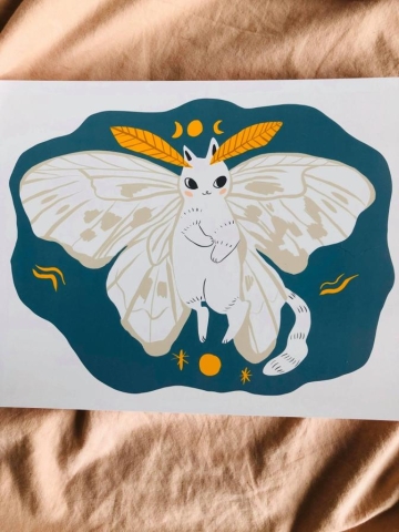 Bunny Dee Art Print 8x10: Poodle Moth cover image