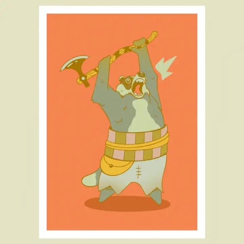 Odd Hare Goods Art Print 5x7: Badger Barbarian cover image