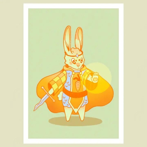 Odd Hare Goods Art Print 5x7: Rabbit Paladin cover image