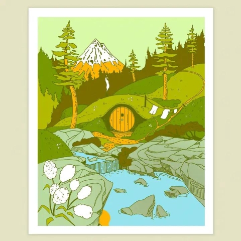 Odd Hare Goods Art Print 8x10: Mountain Hobbit Home cover image