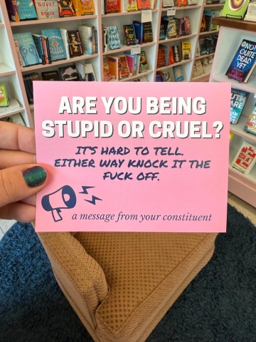 Strong Feelings Press Political Postcard: Are You Being Stupid Or Cruel? cover image