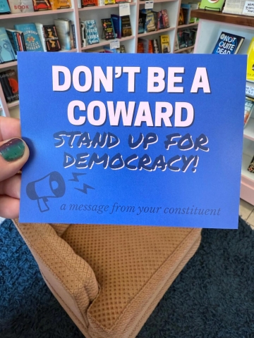 Strong Feelings Press Political Postcard: Don't Be A Coward cover image