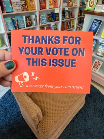 Strong Feelings Press Political Postcard: Thanks For Your Vote On This Issue cover image