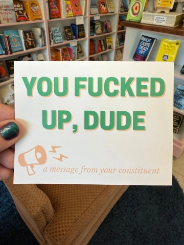 Strong Feelings Press Political Postcard: You Fucked Up Dude cover image
