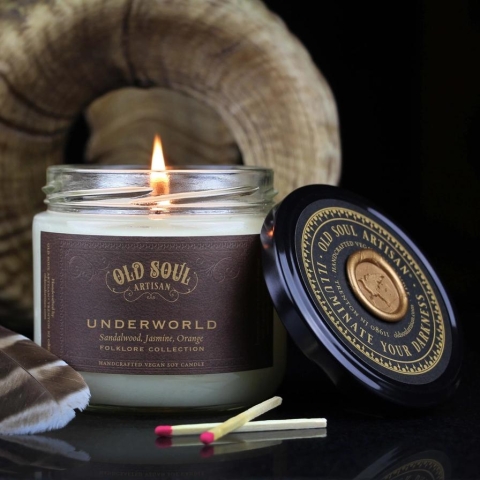 Old Soul Artisan 12 oz. Soy Candle: Underworld (Sandalwood, Jasmine, Orange) cover image