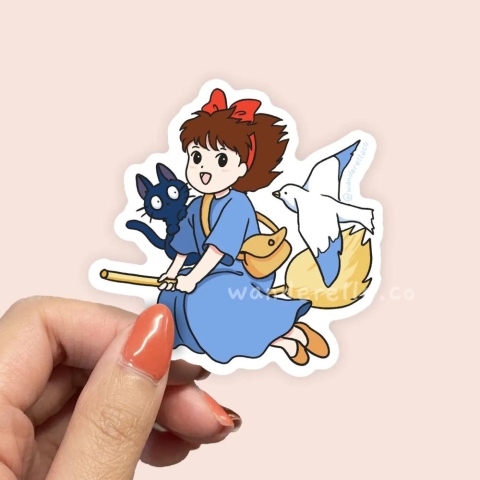 Wanderella Sticker: Delivery Witch with Cat cover image