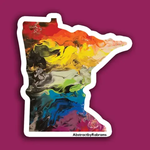 AbstractbyRabrams State Sticker: Minnesota (Rainbow) cover image