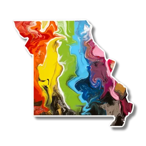 AbstractbyRabrams State Sticker: Missouri (Rainbow) cover image