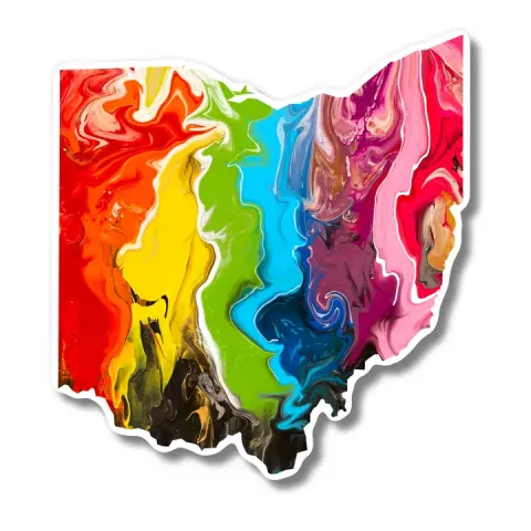 AbstractbyRabrams State Sticker: Ohio (Rainbow) cover image