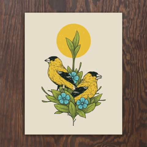Logan Schmitt Art Print 8x10: Goldfinches cover image