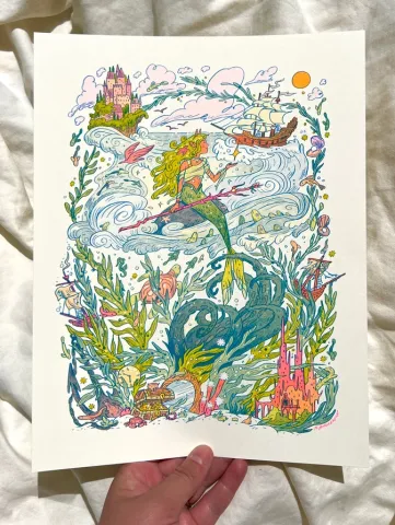 Natalie Andrewson Risograph 8.5x11: The Little Mermaid cover image