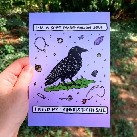 Shapelessflame Art Print 5x7: I Need My Trinkets Crow cover image