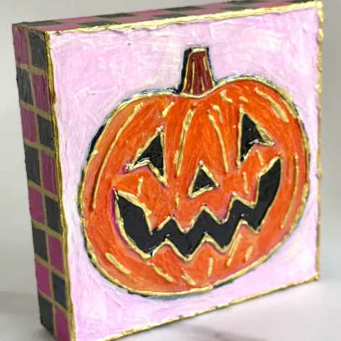 JC Artist Studio Wood Block 4x4: Jack-o'-lantern cover image