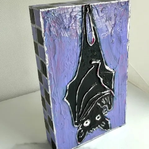 JC Artist Studio Wood Block 5x3: Hanging Bat cover image