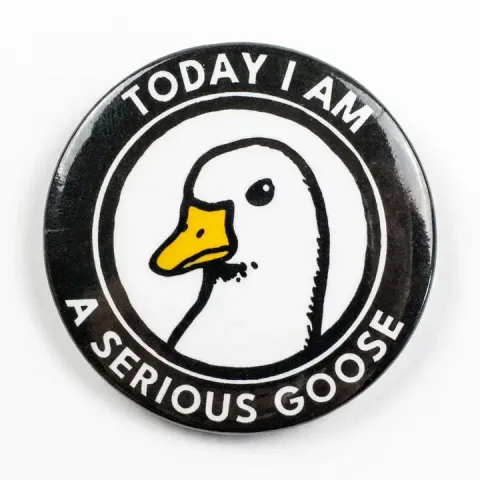 Strike Gently Enamel Pin: Today I Am A Serious Goose cover image