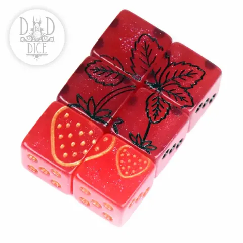 DND Dice: 6D6 (Resin) — Strawberry Patch cover image