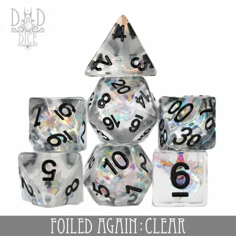 DND Dice: 7-Die Set (Resin) — Foiled Again: Clear cover image