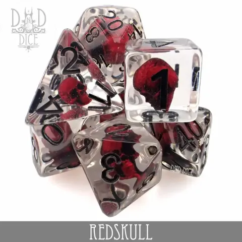 DND Dice: 7-Die Set (Resin) — Red Skull cover image