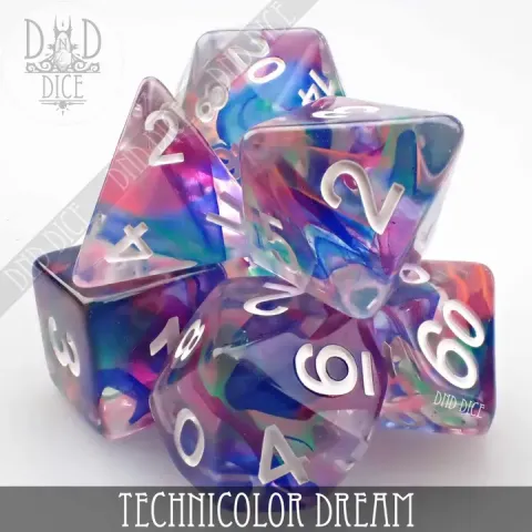 DND Dice: 7-Die Set (Resin) — Technicolor Dream cover image