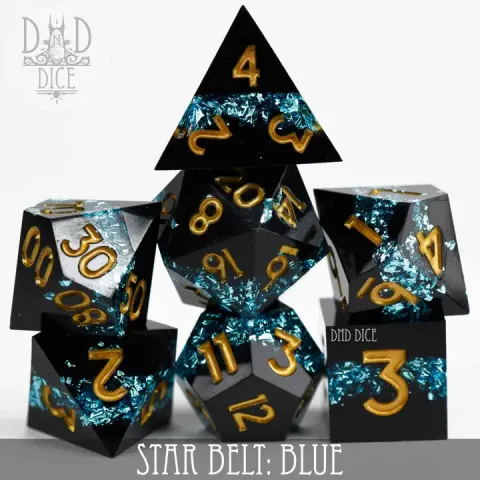 DND Dice: 7-Die Set (Resin) — Star Belt: Blue (Handmade) cover image