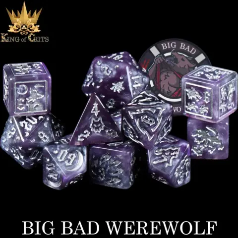 DND Dice: King of Crits 11-Die Set (Resin) — Big Bad Werewolf cover image