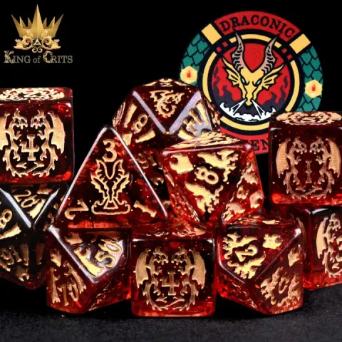 DND Dice: King of Crits 11-Die Set (Resin) — Draconic Descent cover image