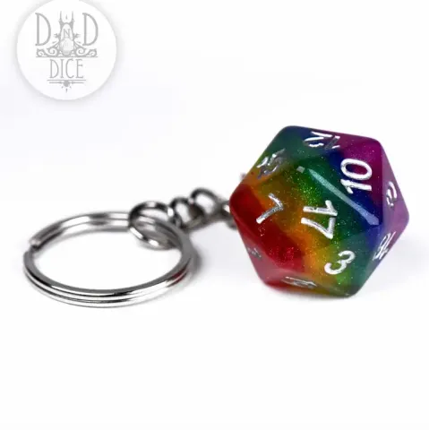 DND Dice Keychain: Rainbow D20 cover image