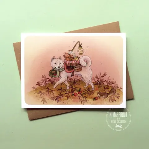 Nimasprout Greeting Card: Shiba (Cream) cover image