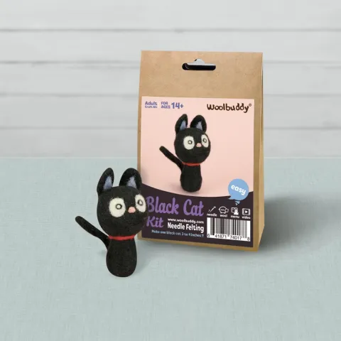 Woolbuddy Needle Felting Kit: Black Cat cover image