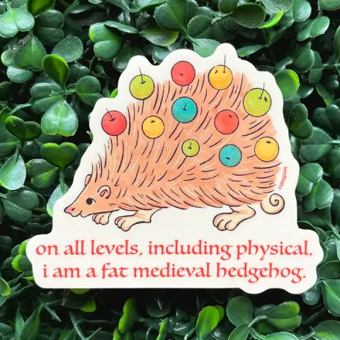 Beeftopia Sticker: Fat Medieval Hedgehog cover image