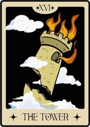 Girls Printing House Sticker: Tarot Card — The Tower cover image