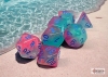 Chessex Polyhedral 7-Die Set: Gemini - Gel Green-Pink/Blue (Luminary) cover image