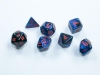Chessex Mini-Polyhedral 7-Die Set: Gemini - Black-Starlight/Red cover image