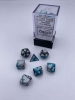 Chessex Gemini Steel-Teal/white Mini-Polyhedral 7-Die Set cover image