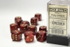 Chessex Glitter Ruby/gold 16mm d6 Dice Block (12 dice) cover image