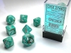Chessex Marble Oxi-Copper/white Polyhedral 7-Die Set cover image