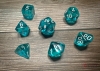 Chessex Translucent Teal/white Polyhedral 7-Die Set cover image