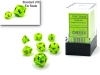 Chessex Vortex Bright Green/black Black Light Reactive Mini-Polyhedral 7-Die Set cover image