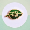 misomomo Pronoun Leaf Pin: they/she cover image