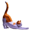 PaperCraft Stretching Cat 3D Origami Model cover image