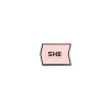 Magnetic Enamel Pronoun Badge Tile: She / Pink cover image