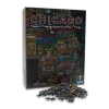 Transit Tees - Neon Neighborhood Map of Chicago 1000 Piece Puzzle cover image