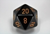 Chessex 34mm d20: Opaque - Black/Gold cover image