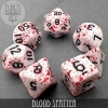 DND Dice: Acrylic 7-Die Set—Blood Spatter (Hand-Painted) cover image