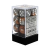 Chessex 16mm 12d6 Dice Block: Gemini - Copper-Steel/White cover image
