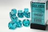 Chessex 16mm 12d6 Dice Block: Translucent - Teal/White cover image