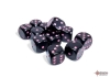 Chessex 16mm 12d6 Dice Block: Opaque - Black/Pink cover image